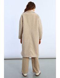 Long manteau en maille bouclette