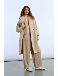 Long terry knit coat