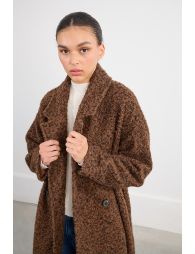 Long manteau en maille bouclette