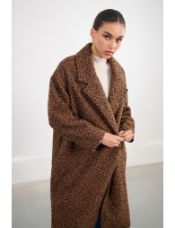 Long manteau en maille bouclette