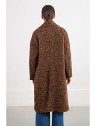 Long manteau en maille bouclette