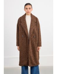 Long manteau en maille bouclette
