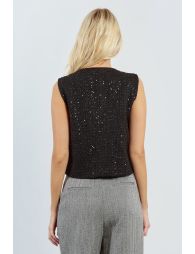 Tweed and rhinestone blazer