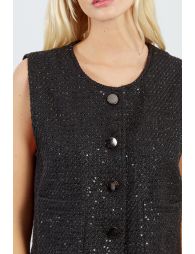 Tweed and rhinestone blazer