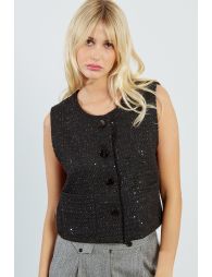 Tweed and rhinestone blazer
