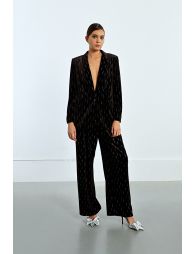Straight velvet and rhinestone blazer