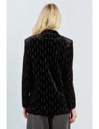 Straight velvet and rhinestone blazer