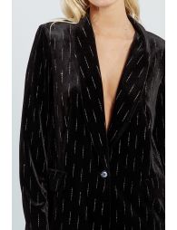 Straight velvet and rhinestone blazer