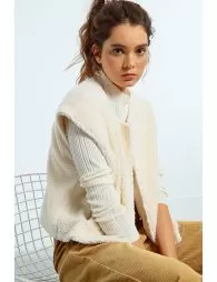 Veste sans manches texturée