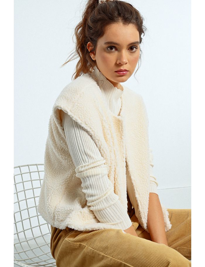 Veste sans manches texturée