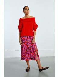 Long printed skirt
