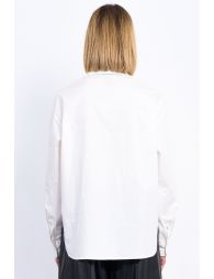 Poplin shirt, flower detail