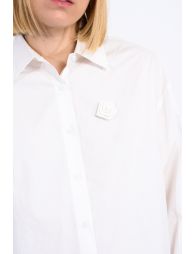 Poplin shirt, flower detail