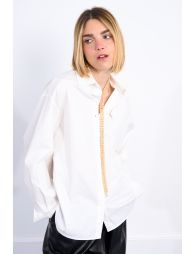 Poplin shirt, flower detail