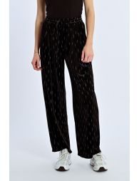 Velvet trousers with rhinestone insert