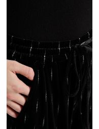 Velvet trousers with rhinestone insert