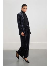 Velvet trousers, leopard print