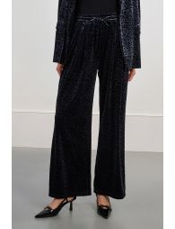 Velvet trousers, leopard print