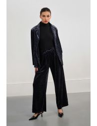 Velvet trousers, leopard print