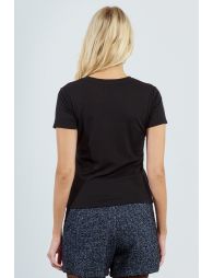 T-shirt crop, manches courtes