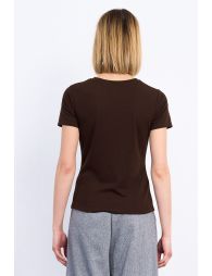 T-shirt crop, manches courtes