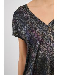 Metallic effect top, lepoard