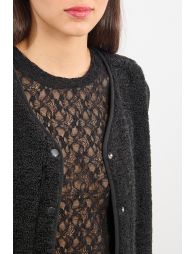 Semi-sheer long-sleeved top