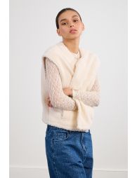 Semi-sheer long-sleeved top