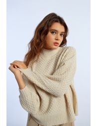 Knitted sweater, turtleneck