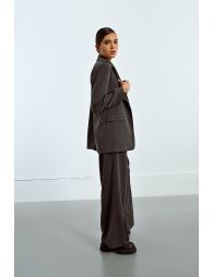 Striped wide-leg trousers
