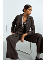 Striped wide-leg trousers