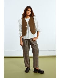 Plaid cigarette pants