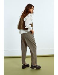 Plaid cigarette pants