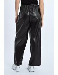 Pantalon large en simili cuir