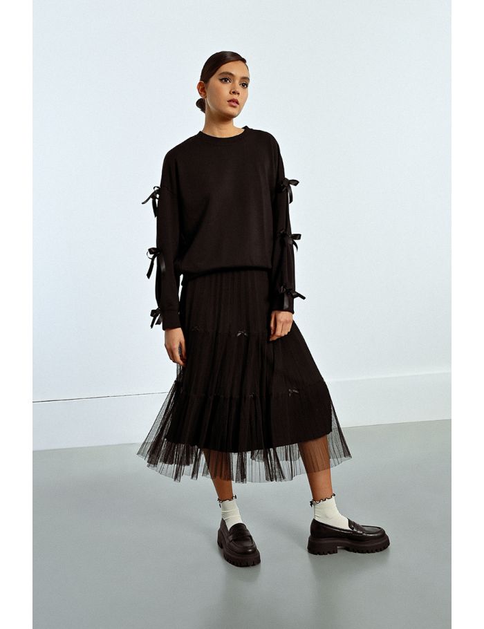 Jupe en tulle avec détails nœuds