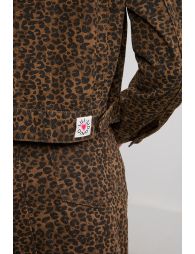 Leopard denim skirt
