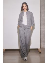 Jogger pants studded with rhinestones
