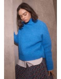 Pull oversize, maille carrée