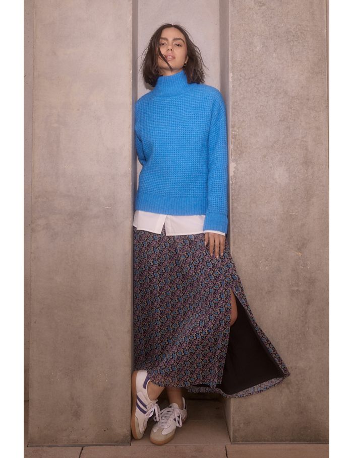 Long printed voile skirt