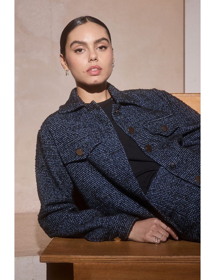 Textured tweed-effect jacket