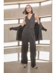 Striped wide-leg trousers