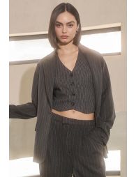Stripe blazer jacket, iridescent