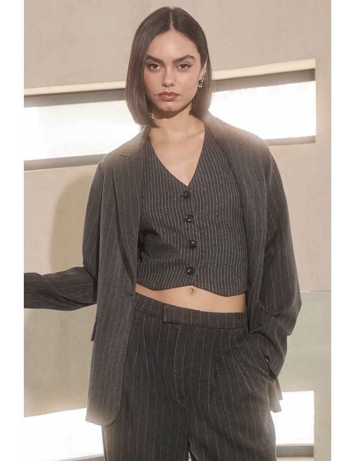 Stripe blazer jacket, iridescent