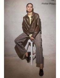 Plaid cigarette pants