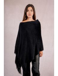 Poncho doux à franges