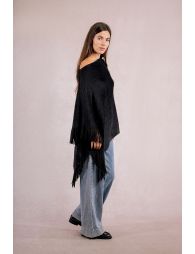 Poncho doux à franges