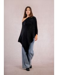 Poncho doux à franges
