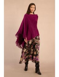 Poncho doux à franges