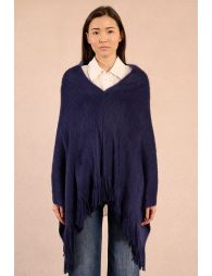 Poncho doux à franges