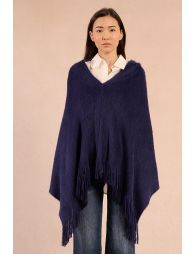 Poncho doux à franges